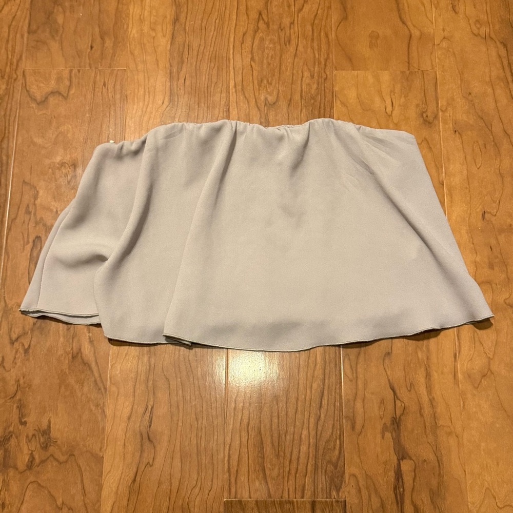 Wilfred Aritzia Light Gray Bonaventure Strapless Crop Top